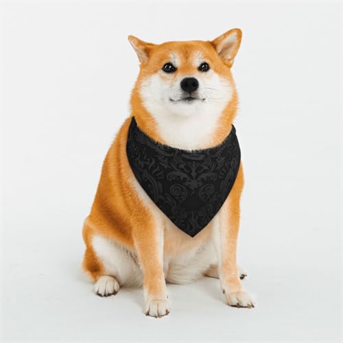 Hunde- oder Katzen-Gothic-Tapete, Totenkopf-Schal, bedrucktes Muster, Haustier-Dreieck-Schal, verschiedene Größen, Haustier-Bandana, Lätzchen, Halstuch von BUULOO