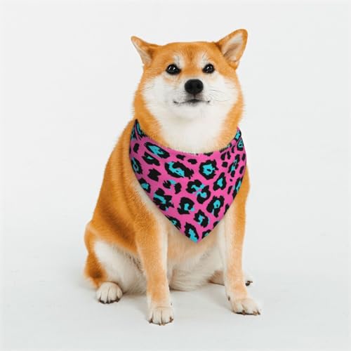 Niedlicher Schal für Hunde oder Katzen, Leopardenmuster, bedrucktes Muster, Haustier-Dreieckschal, verschiedene Größen, Haustier-Bandana, Lätzchen, Halstuch von BUULOO