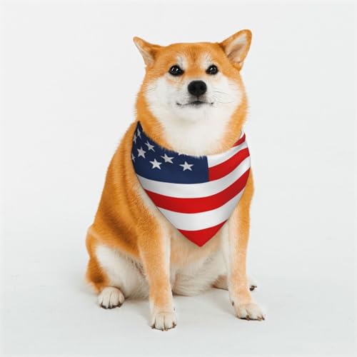 Patriotischer Schal für Hunde oder Katzen, Motiv: amerikanische Flagge, bedrucktes Muster, Haustier-Dreieck-Schal, verschiedene Größen, Haustier-Bandana, Lätzchen, Halstuch von BUULOO