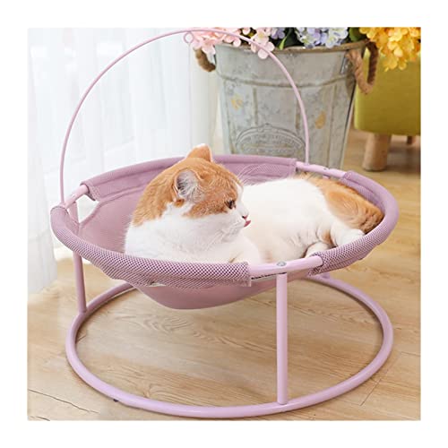 BUUNHI Hundebett Haustier-Hängematten-Katzenbett, abnehmbares Katzenhaus, Hüpfbett für Katzen, Welpen, Kätzchen, die ganze Saison über Hundematte (Color : Summer Purple, Size : Diameter 45cm) von BUUNHI