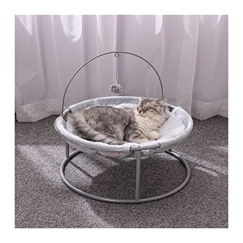 BUUNHI Hundebett Haustier-Hängematten-Katzenbett, abnehmbares Katzenhaus, Hüpfbett für Katzen, Welpen, Kätzchen, die ganze Saison über Hundematte (Color : Winter Gray, Size : Diameter 45cm) von BUUNHI