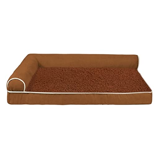 BUUNHI Hundebett Haustier-Hundebett, bequemes Hundesofa, warme Zwinger, große und kleine Haustiere, herausnehmbare Matratze Hundematte (Color : Dark Brown, Size : XL 100x60x16cm) von BUUNHI