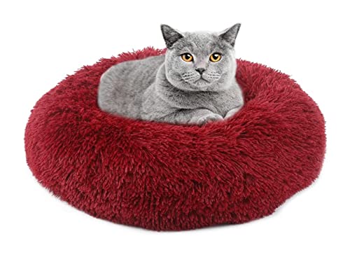 BUUNHI Hundebett Haustierbett Winter Warm Schlafender Hund Katze Haus Zwinger Hund Runde Katze Lange Plüsch Welpen Kissen Matte Hundematte (Color : Rose Color, Size : 120cm-47.2inch) von BUUNHI