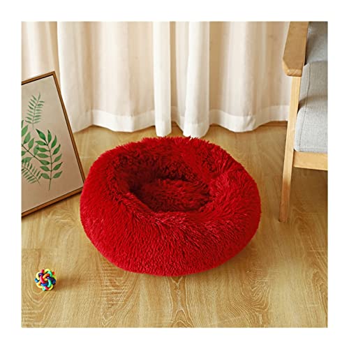 BUUNHI Hundebett Hundebett Plüsch Katzenmatte Hundebetten für große Hunde Haustierhütte Sofa für Hundekorb Haustier Katzenbett Hund Hundematte (Color : Red, Size : 100cm) von BUUNHI