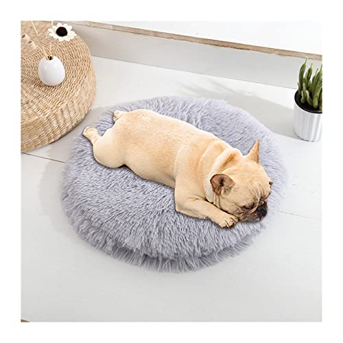 BUUNHI Hundebett Hundekissenbett Haustiersofa für Katzenhundehausbett Runde Katze Winter warmes Bett Haustierbetten Hundematte (Color : Pad-Light Grey, Size : 50cm) von BUUNHI