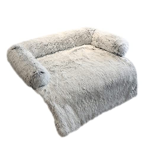 BUUNHI Hundebett Hundeschlafsofa mit Reißverschluss, Haustierbetten für Katzen, großes Hundebett, Katzenmatten, Haustiernestkissen Hundematte (Color : 3027 Gradient Grey, Size : L) von BUUNHI