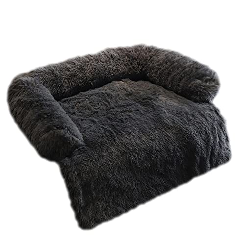 BUUNHI Hundebett Hundeschlafsofa mit Reißverschluss, Haustierbetten für Katzen, großes Hundebett, Katzenmatten, Haustiernestkissen Hundematte (Color : 3027 Zip Dark Grey, Size : L) von BUUNHI