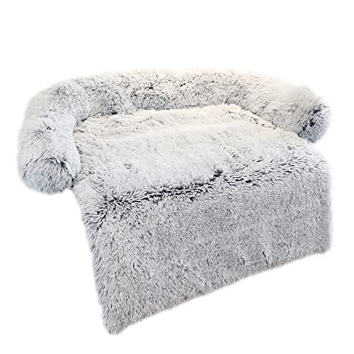 BUUNHI Hundebett Hundeschlafsofa mit Reißverschluss, Haustierbetten für Katzen, großes Hundebett, Katzenmatten, Haustiernestkissen Hundematte (Color : 3028 Gradient Grey, Size : M) von BUUNHI