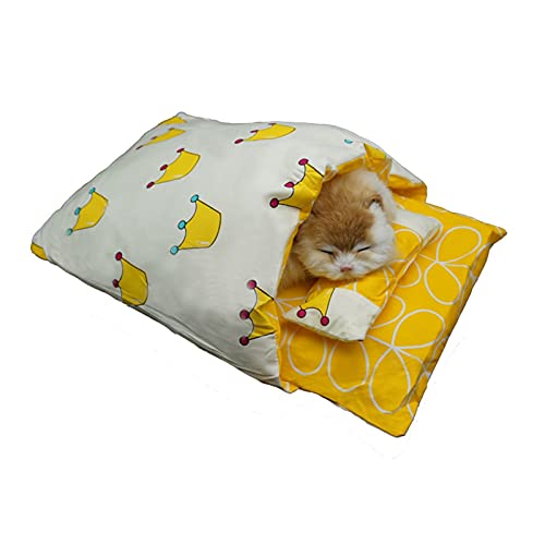 BUUNHI Hundebett Katzenbett Katzenstreu Schlafsack Heimbedarf Produkte für Katzen Großes Haustier Hundebett Katzenhaus Hundematte (Color : White, Size : L) von BUUNHI