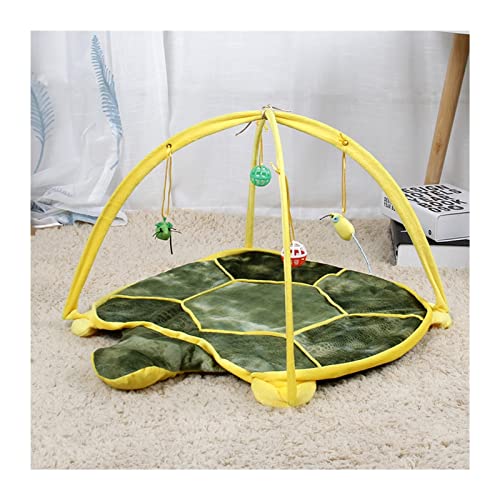 BUUNHI Hundebett Katzenzeltspielzeug Hängespielzeug Haustiere Spielbettspielzeug Katzenspielmatte Decke Haus Abnehmbare Kätzchenzelte Hundematte (Color : Tortoise) von BUUNHI