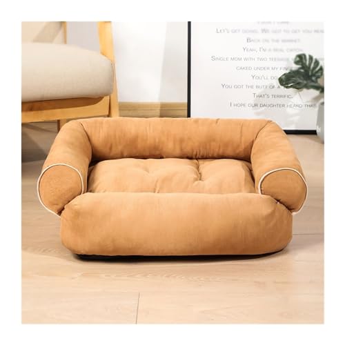 BUUNHI Hundebett Luxuriöses großes Hundeschlafsofa Hundebett Hundehütte Katzenmatten Schlafhütte für kleine und große Hunde Hundematte (Color : Khaki, Size : 4XL) von BUUNHI