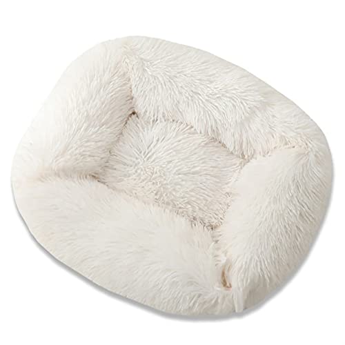 BUUNHI Hundebett Super weiches Hundebett, warme Plüsch-Katzenmatte, Hundebetten für große Hunde, Welpenbett, Hausnestkissen Hundematte (Color : White, Size : 43x35x20cm) von BUUNHI