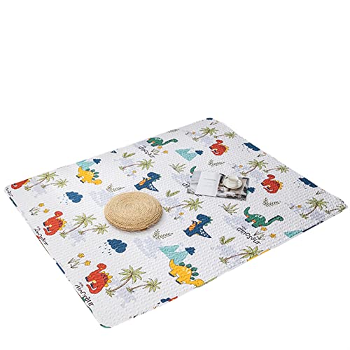 BUUNHI Hundebett Wiederverwendbare Pee Pads Puppy Kennel Crate Mats Waschbare rutschfeste Katzenmatten für Fußböden Hundematte (Color : Cartoon Dinosaur, Size : S - 70x70cm) von BUUNHI