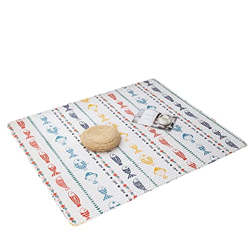 BUUNHI Hundebett Wiederverwendbare Pee Pads Puppy Kennel Crate Mats Waschbare rutschfeste Katzenmatten für Fußböden Hundematte (Color : Cartoon Fish, Size : M - 70x90cm) von BUUNHI