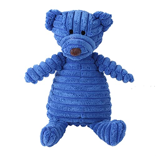 BUUNHI Kauspielzeug für Hunde Cord-Hunde-Kauspielzeug, Haustier-Welpen, Quietsch-Kaugeräusch-Spielzeug, Hunde-Plüsch-Beißspielzeug Haustierspielzeug (Color : Blue Bear) von BUUNHI