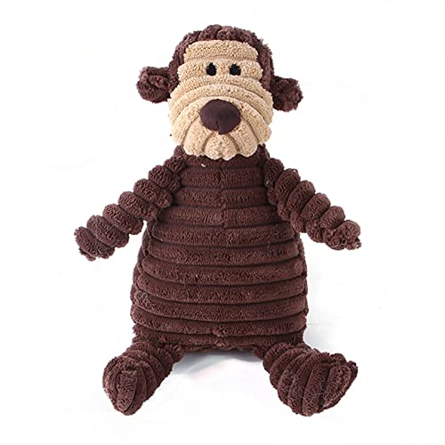 BUUNHI Kauspielzeug für Hunde Cord-Hunde-Kauspielzeug, Haustier-Welpen, Quietsch-Kaugeräusch-Spielzeug, Hunde-Plüsch-Beißspielzeug Haustierspielzeug (Color : Monkey) von BUUNHI