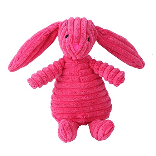 BUUNHI Kauspielzeug für Hunde Cord-Hunde-Kauspielzeug, Haustier-Welpen, Quietsch-Kaugeräusch-Spielzeug, Hunde-Plüsch-Beißspielzeug Haustierspielzeug (Color : Rabbit) von BUUNHI