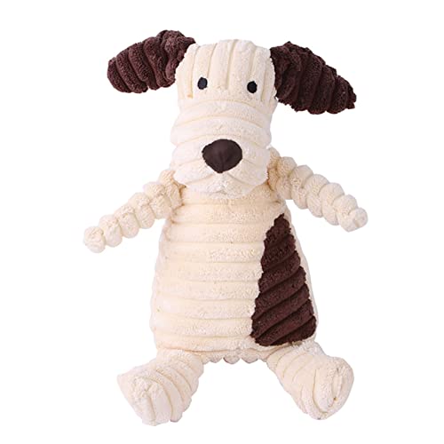 BUUNHI Kauspielzeug für Hunde Cord-Hunde-Kauspielzeug, Haustier-Welpen, Quietsch-Kaugeräusch-Spielzeug, Hunde-Plüsch-Beißspielzeug Haustierspielzeug (Color : White Dog) von BUUNHI