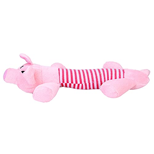 BUUNHI Kauspielzeug für Hunde Haustier Hund Katze Lustiges Fleece Haltbarkeit Plüsch Hundespielzeug Quietsch-Kau-Sound-Spielzeug Haustierspielzeug (Color : Pink, Size : L) von BUUNHI