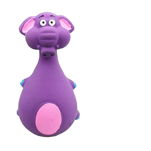 BUUNHI Kauspielzeug für Hunde Haustierspielzeug für Hunde, Latex, quietschender Klang, Elefant/Kuh, Kauspielzeug für kleine und mittelgroße Hunde Haustierspielzeug (Color : 1pc Purple Elephant) von BUUNHI