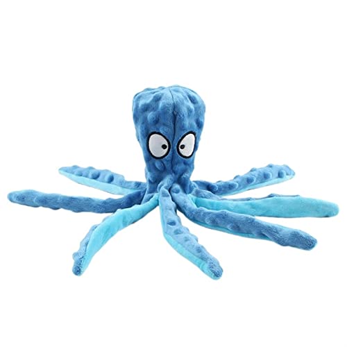 BUUNHI Kauspielzeug für Hunde Oktopus Krokodil Quietschen Hundespielzeug Tintenfisch Welpe Plüsch Haustier Spielzeug Katzenzubehör Haustierspielzeug (Color : Octopus Blue) von BUUNHI