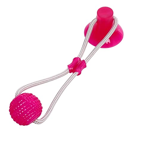 BUUNHI Kauspielzeug für Hunde Pet Molar Bite Hundespielzeug, Gummi-Kauball, TPR, weicher Welpen-Saugnapf, beißendes Hundespielzeug Haustierspielzeug (Color : Rose) von BUUNHI