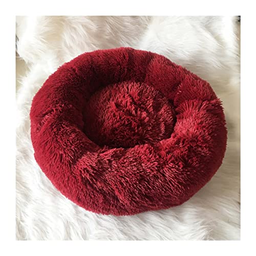 Hundebett 18 Farben Hund Lange Plüsch Betten Beruhigendes Bett Welpen Kissen Haustier Matte Winter Warme Sofa Hundehütte Betten Hundematte (Color : 1, Size : 3XL Diameter 100cm) von BUUNHI