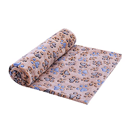 Hundebett 1PC Pet Bed Mat Cover Small Medium Large Towl Paw Handcrafted Print Cat Dog Fleece Soft Blanket Hundematte (Color : CO, Size : 76CMX52CM) von BUUNHI