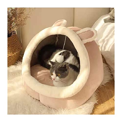 Hundebett Gemütliches Kätzchen-Liegekissen, Katzenbett, Zelt, weich, geeignet für kleine Hunde, Mattentasche, Höhlenhaus für Katzen Hundematte (Color : Pink, Size : S (31CMx31CMx28CM)) von BUUNHI