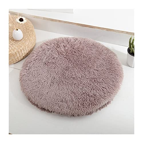 Hundebett Haustier-Schlafbett für Hunde und Katzen, Flauschiges Plüsch-Haustierkissen für Welpen, Teddy, weich, warm, Katzenkorb, Hund Hundematte (Color : Brown, Size : Diameter 40 cm) von BUUNHI