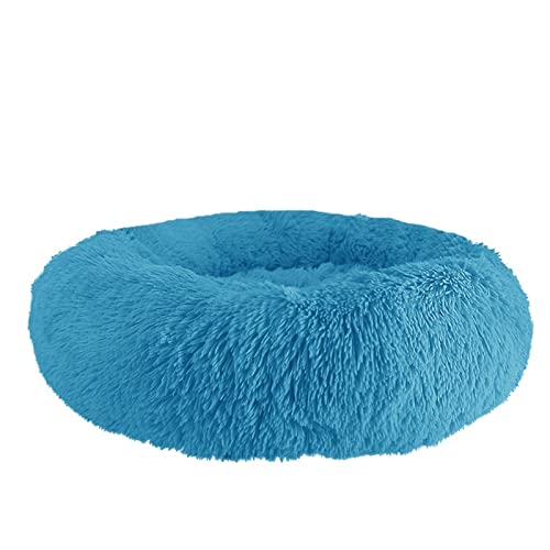 Hundebett Hundebett Haustierkissen für Samll Großes Hundehaus Katze Beruhigendes Bett Waschbar Zwinger Sofa Hundezubehör Hundematte (Color : Blue, Size : Diameter 80cm) von BUUNHI