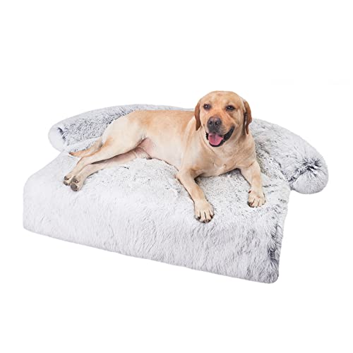 Hundebett Pet Sofa Hundebett Beruhigendes Bett für große Hunde Sofadecke Winter Warm Cat Bed Mat Couches Hundematte (Color : Light Grey, Size : 84x84cm) von BUUNHI