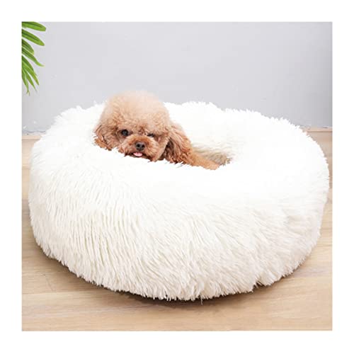 Hundebett Runde Form Schlafsack Zwinger Katze Welpen Schlafsofa Haustier Haus Winter Warme Betten Kissen Katzenbett Hundematte (Color : A1, Size : L Diameter 70cm) von BUUNHI