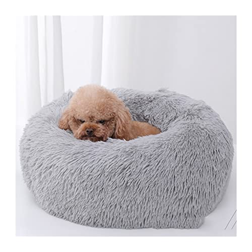 Hundebett Runde Form Schlafsack Zwinger Katze Welpen Schlafsofa Haustier Haus Winter Warme Betten Kissen Katzenbett Hundematte (Color : A11, Size : M Diameter 60cm) von BUUNHI