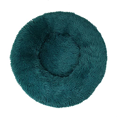 Hundebett Tie Dye Big Pet Zwinger Fuzzy Round Plüsch Cat Bed House Soft Long Plüsch Pet Dog Bed Warm Hundematte (Color : Teal Color, Size : 90cm) von BUUNHI