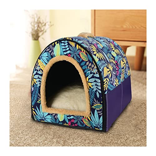 Hundebett Warmes Haustierbett Hundeschlafhaus Zwinger Weiches Katzennest für Kätzchen- und Welpenhöhle Hundematte (Color : Blue, Size : 65x55x50cm 12.5kg) von BUUNHI