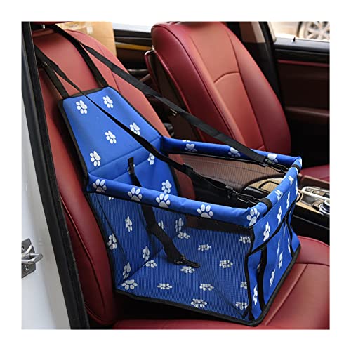 Hundedecke Auto-Haustiertransportbox, zusammenklappbarer Hunde- und Katzensitz, Reisetasche, Auto-Sicherheitskorb Autositzbezüge (Color : 40x30x25cm Blue) von BUUNHI