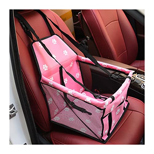 Hundedecke Auto-Haustiertransportbox, zusammenklappbarer Hunde- und Katzensitz, Reisetasche, Auto-Sicherheitskorb Autositzbezüge (Color : 40x30x25cm pinkA) von BUUNHI