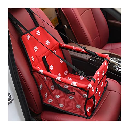 Hundedecke Auto-Haustiertransportbox, zusammenklappbarer Hunde- und Katzensitz, Reisetasche, Auto-Sicherheitskorb Autositzbezüge (Color : 40x30x25cm red) von BUUNHI