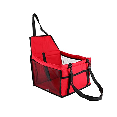 Hundedecke Basket Folding Hammock Pet Carry Katzen- und Hundesicherheits-Reisekorb Autositzbezüge (Color : RED) von BUUNHI