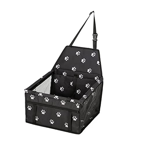 Hundedecke Pet Dog Carrier Autositzbezug Kissen Carry Dog Bag Car Travel Folding Hammock Autositzbezüge (Color : Black, Size : 40x33x4cm) von BUUNHI