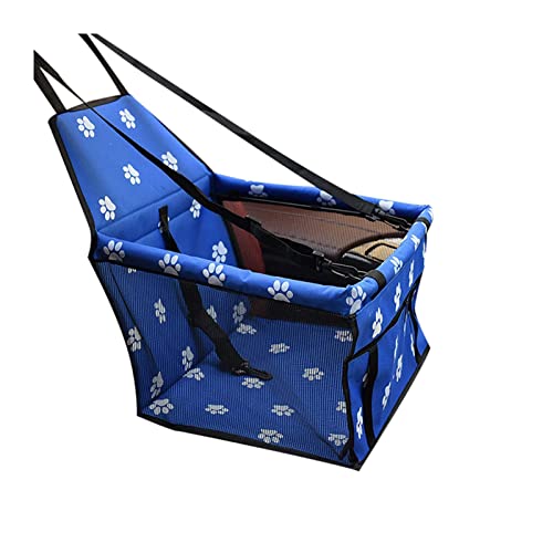 Hundedecke Pet Dog Carrier Autositzbezug Kissen Carry Dog Bag Car Travel Folding Hammock Autositzbezüge (Color : Blue, Size : 40x33x4cm) von BUUNHI