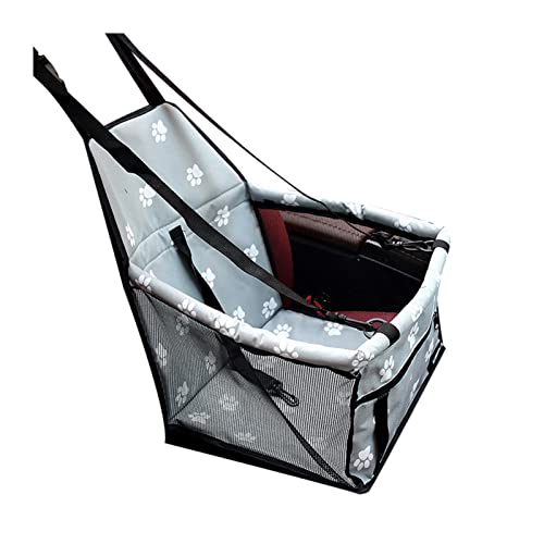 Hundedecke Pet Dog Carrier Autositzbezug Kissen Carry Dog Bag Car Travel Folding Hammock Autositzbezüge (Color : Gray, Size : 40x33x4cm) von BUUNHI