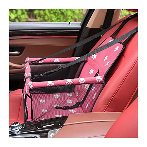 Hundedecke Pet Dog Carrier Autositzbezug Kissen Carry Dog Bag Car Travel Folding Hammock Autositzbezüge (Color : Pink) von BUUNHI