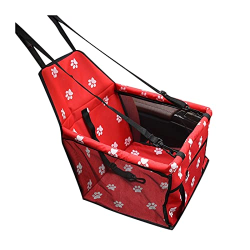 Hundedecke Pet Dog Carrier Autositzbezug Kissen Carry Dog Bag Car Travel Folding Hammock Autositzbezüge (Color : Red, Size : 40x33x4cm) von BUUNHI