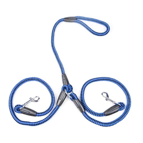 Hundeleine Doppelte Hundeleine aus Nylonband, geflochtenes Gewirr für Lauftraining, Traktionsseil Verstellbare Führleine (Color : Dog leash-01, Size : Dog leash-02) von BUUNHI