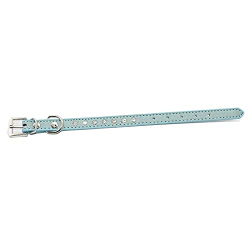 Hundeleine Hundehalsbänder für kleine und mittelgroße Hunde, Strass-Umhängeband, Welpenhalsband, Katzen Verstellbare Führleine (Color : Blue, Size : S) von BUUNHI