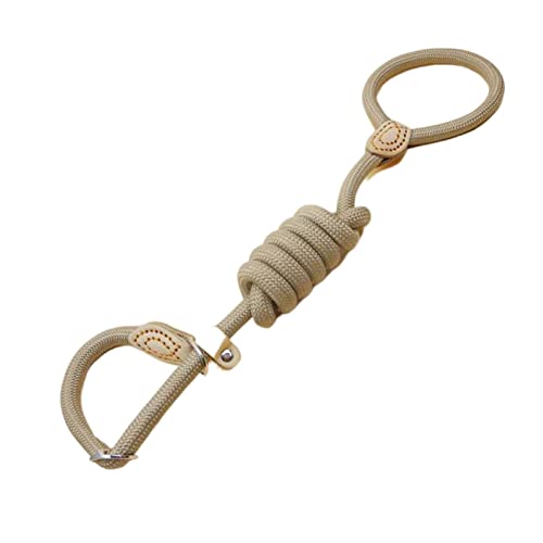 Hundeleine Hundeleine Slip Rope Lead Leash Strapazierfähiges geflochtenes Seil Verstellbares Halsband Trainingsleinen Verstellbare Führleine (Color : Dark Khaki, Size : 0.8x1.5cm) von BUUNHI