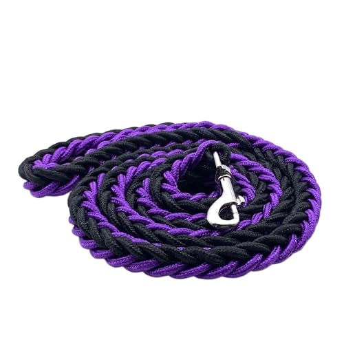 Hundeleine Kleine, mittelgroße Hundeleinen, Haustiertraining, Laufen, Gehen, Zugseil für Hunde Verstellbare Führleine (Color : Purple-Dog Rope469-3) von BUUNHI