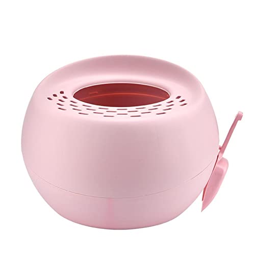 Hundetoilette Haustier-Katzentoilette-Deckel, Katzen-Toilette, spritzwassergeschützt, vollständig geschlossene Haustier-Katzentoilette, Katzenzubehör, Streuschaufel Haustiermatte (Color : Pink, Size von BUUNHI